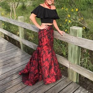 Red and Black prom dress